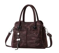 Kaeltsyn PU Leather Women ' s Handbag Top Handle Bags Combining Imitation Pearls Decors and Practical Daily Essential Storage Adjustable Strap