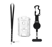 Kaeltsyn Quick Install Adjustable Cord and Keychain Carabiner Badges Holder for Mobile Phones Daily Use Activity Clear Badge Holder Vertical