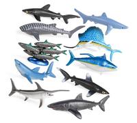 Kaeltsyn Realistic Design Miniature Sea Fish Model Figurine Set of 10 for Kids Educational Science Learning and Storytelling Activity Realistic Marine Fish Model Figure