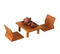 Kaeltsyn Realistic Japanese Styles Tea Set Miniature Tatamis Tea Table Chair Figure 1: 12 Scale Model Furniture for Creative Doll House Scene Decoration Miniature Doll House Furniture