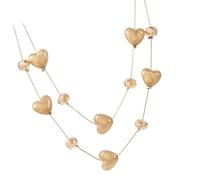 Kaeltsyn Romance Ambiances Double Heart Pendant Necklace Cats Eye Crystals for Mysterious Low Light Setting Layer Necklace