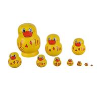 Kaeltsyn Set of 10 Wood Nesting Dolls Hand Painted Russian Matryoshka Dolls Toy for Kids Desk Accessories Home Decoration Educational Learning Toy