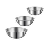 Kaeltsyn Set of 3 Practical Stainless Steel Food Storage Bowls Mixing Bowl with Graduated Measurements for Baking and Mixing Kitchen Preps Bowls