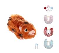 Kaeltsyn Simulation Piggy Reborns Doll Soft Squeeze Animal Figure Set with Nursing Bottle Lace Apron for Kids Role Playing Game Kids Pretend Play Animal Doll