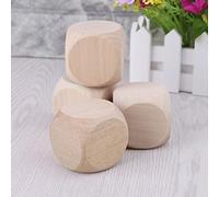 Kaeltsyn Small Plain Wood Cube Stacking Blocks Puzzle Game Dice Toys, Natural Unfinished Art Block Big Dice