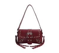 Kaeltsyn Sophisticated Women ’ s Studded Shoulder Bag PU Leather Fashion Handbag Casual Armpit Purse for Various Occasion Modern Handbag