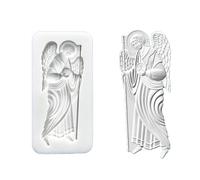 Kaeltsyn Sturdy Silicone Embossed Cake Decors Molds with Vintage Angel Design Multipurpose Baking Crafting Essential Vintage Baking Tool Silicone Molds