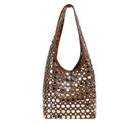 Kaeltsyn Stylish Bucket Bag Decorated Unique Studs Designs Shoulder PU Leather Armpit Purse Fashion Handbag for Trendsetters Shopping
