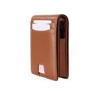Kaeltsyn Thin Men ' s Leather Wallet with Swiping Blocking and Closure Quick Access Card Slot Business Gift Genuine Leather Wallet