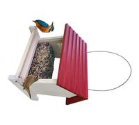 Kaeltsyn Traditional Wooden Bird Feeder with Windproof Design Feeding Station Shelter House for Outdoor Garden Yard Decors Natural Wood Shelter House