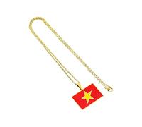 Kaeltsyn Trendy Unisex Stainless Steel Necklace Featuring Unique Southeast Asian Drip Oil Pendant Design Cultural Neckchain