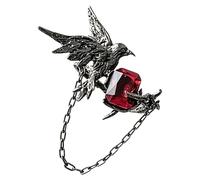Kaeltsyn Unique Crow Rings with Red Gemstones Zinc Alloy Practical Adjustable Size Finger Accessories for Daily Wear or Special Occasion Night Out Accessory