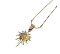 Kaeltsyn Unique Sunflowers Statement Necklace Bold Floral Pendant Steel Chain Adjustable Length 45cm to 50cm Vintage Sun Flower Pendant
