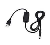 Kaeltsyn USB 5V to DC5521 12V Step Up Power Cable with DC5.5X2.1Mm Connector 5V to 12V Boosting Cable for Digital Devices Car Systems ABS Power