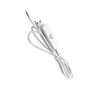 Kaeltsyn USB on Off Switching Cable 1.5M with Integrated Physical Switches for LED Lights and Phone Charging White or Black Solar Lamp Extender Line