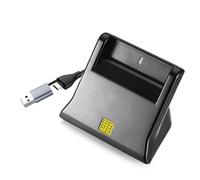 Kaeltsyn USB2.0 Secure and Portable Intelligent Card Reader for CACs Cards with USB a and USB C Connectivities CACs Card Reader