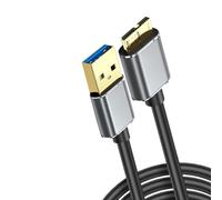 Kaeltsyn USB3.0 MicroB Data Cable with Reinforced Connector for External Storage and Cameras MicroB Cable for External Storage