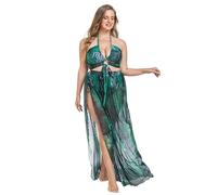 Kaeltsyn Women Bikinis Set Lady Backless Swimsuit 3 Pieces Swimwear Floral Printed Bathing Suit with Beach Skirt Beachwear Women Thong Bikinis Set Floral Printed Bathing Suit Three Pieces