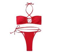 Kaeltsyn Women Two Pieces Thong Swimsuits Push Up Brazilian Female Lacing Swimwear Bikinis Bathing Suit Beachwear Piece Sets Sets Beachwear Set Bathing Suit for Piece Knitted Thong
