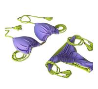 Kaeltsyn Womens Halter-Side String Set Swimsuit Cheeky-Swimwear Two-Pieces Bathing Suit Triangle Beachwear for Woman Full Coverage High Cut High for Woman Cheeky with Skirt