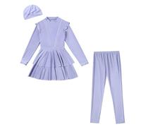 Kaeltsyn Womens Muslims Swimsuits 3Pieces Full Cover Burkinis Arabic Modest Swimwear Sunsuit Beachwear Top Pants Costume Women Modest Swimwear