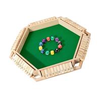Kaeltsyn Wooden 6 Player Wooden Table Number Board Educational Double Shutter Toy Enhances Logical Thinking for Family Game Night Party Game