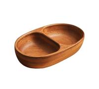 Kaeltsyn Wooden Divided Serving Trays Candy Bowl Bread Round Fruit Dessert Plate Appetizer Platter Snacks Tray Easy to Clean Dinner Platters Snacks Tray