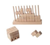 Kaeltsyn Wooden Stacking Toy with Multiple Shape Cognitive Puzzle Game Building Block Toy for Toddler Early Childhood Education Kids Stacking Puzzle Game