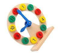 Kaeltsyn Wooden Time Teaching Aid for Small Children with Rotating Hands for Early Age Time Management Skill Development Kids Teaching Clock Toy