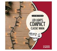 Lumineo Christmas Tree Lights Compact LED Twinkle Mains 8 Function Timer Outdoor