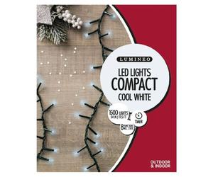 Kaemingk 1500 LED Multi-Action Christmas Tree Lights with Timer 34m - WHITE