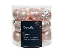 Kaemingk 25mm Blush Pink Mini Glass Christmas Tree Baubles