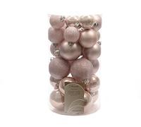 Shatterproof Blush Pink Baubles tube of 30 - Various sizes and designs