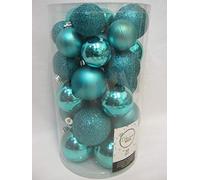 Kaemingk 30 Shatterproof Christmas Baubles Decorations - Turquoise - 378208