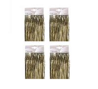 Kaemingk 4 Gold Lametta Foil Tinsel Garlands Strands Christmas Tree Decor 50cm x 40cm