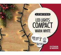 Kaemingk 500 LED Multi-Action Christmas Tree Lights with Timer 11m - WARM WHITE