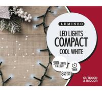 Kaemingk 500 LED Multi-Action Christmas Tree Lights with Timer 11m - WHITE