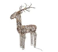 Kaemingk 83cm Brown Outdoor Standing Wicker Reindeer Decoration With LED Lights
