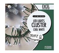 Kaemingk 960 LED Cluster Indoor Outdoor Multi-Action Christmas Tree Lights WHITE