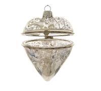 Kaemingk Antique Glass Silver Heart 8cm