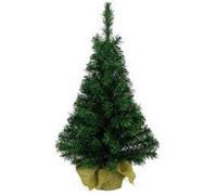 Kaemingk Artificial Mini Christmas Festive Tree Green In Jute Bag - 75Cm
