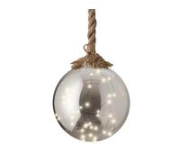 Kaemingk Battery Operated Light Ball with 30 Micro LEDs and Rope 14 x 100 cm, White