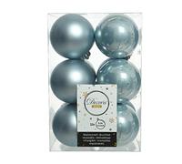 Kaemingk Christmas Baubles Plastic 6 cm x 12 Pieces Shatterproof Light Blue Fog Blue