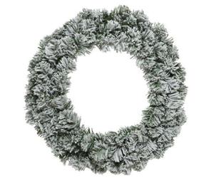 Kaemingk Christmas Decoration Snowy Imperial Door Wreath - White/Green - 60cm