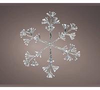 Kaemingk Christmas Silver Starburst Snowflake Decoration 336 White Leds - 78Cm