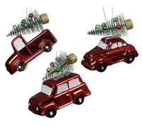 Kaemingk Christmas Tree Decoration Car Plastic 9 cm - Figure for Hanging - 1 Piece Assorted - Shatterproof - Christmas Tree Decoration & Christmas Tree Pendant for Christmas - Vehicle Car Red