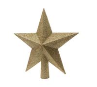 Kaemingk Christmas Tree Star - Five Point Gold Glitter Star 19cm Diameter
