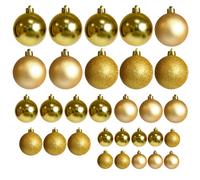 Kaemingk Christmas Xmas Light Gold Bauble Assortment - 30 Pack