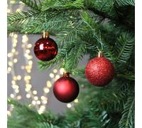 Kaemingk Christmas Xmas Red Bauble Assortment - 30 Pack