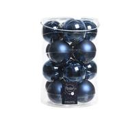 Kaemingk Decoris Christmas Mini Set of 16 Glass Christmas Baubles - Midnight Blue